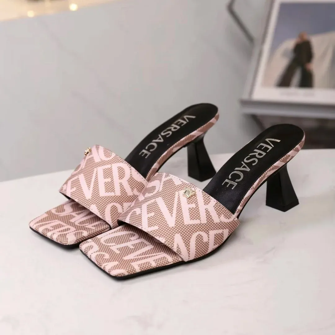 Versace Alternative Jacquard Mule Heels in 
