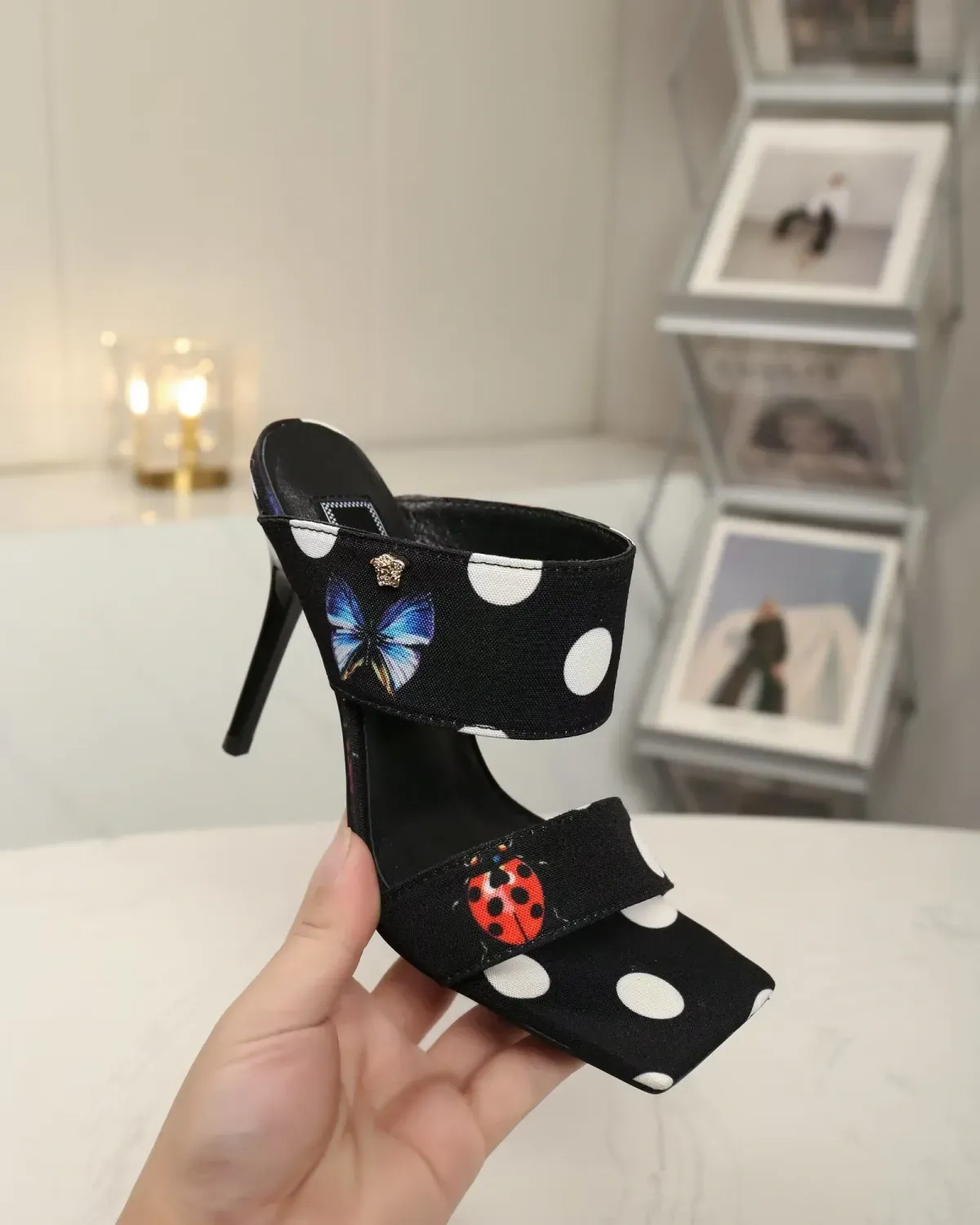 Versace Alternative Polka Dot Mules in 