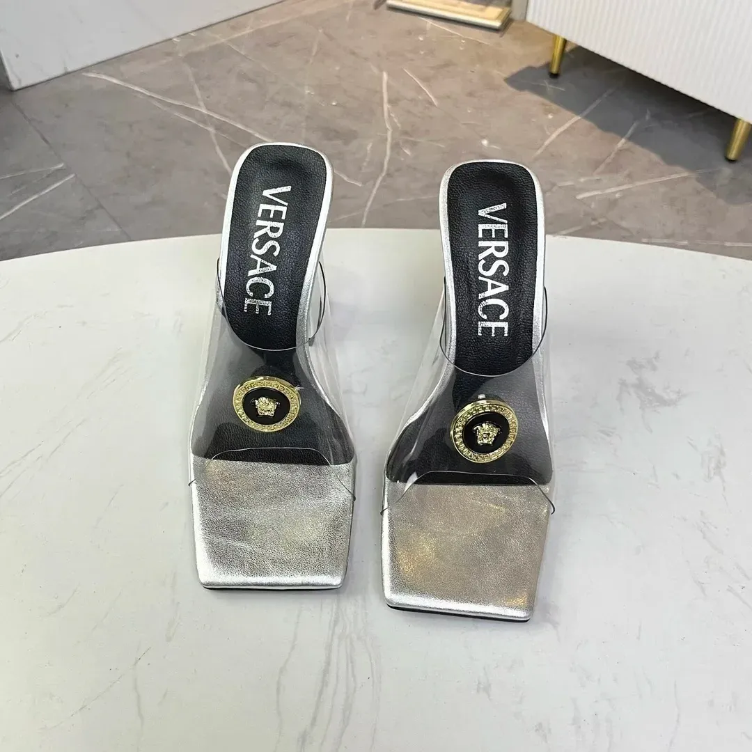Versace Alternative Transparent Slide Sandals in 