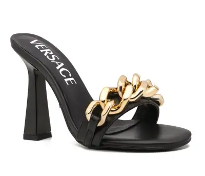 Versace Alternative Chain Heel Sandals in ოქროსფერი