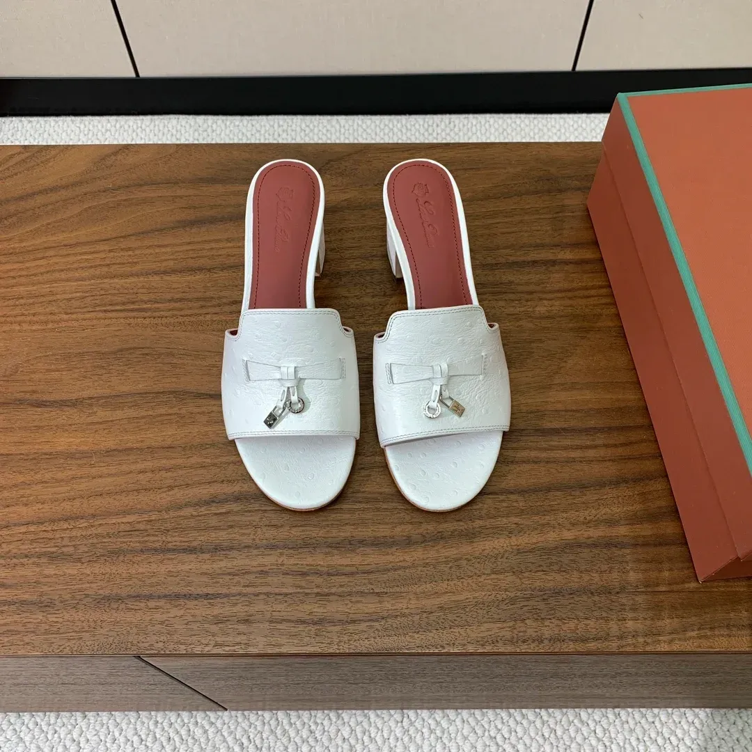 Loro Piana Alternative My Charms Heeled Slides in 