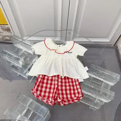 Miu Miu Alternative Girls Romper Set in კრემისფერი