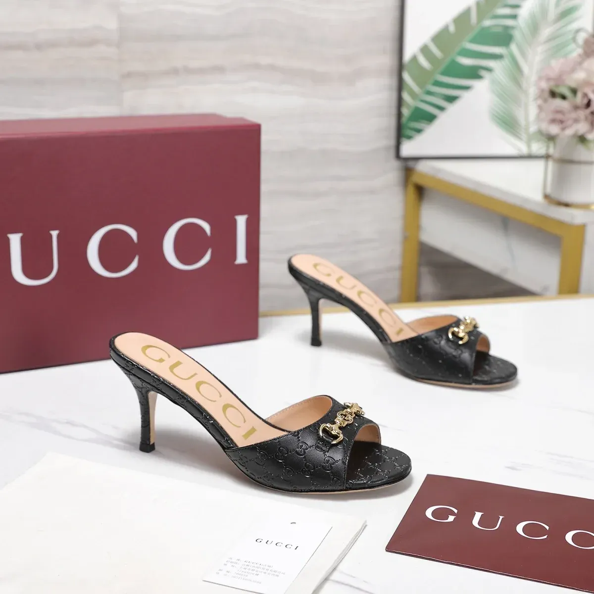 Gucci Alternative Chain Strappy Heeled Sandal in 