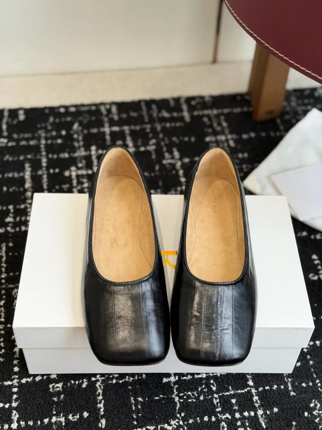 The Row Alternative Embossed Leather Flats in 